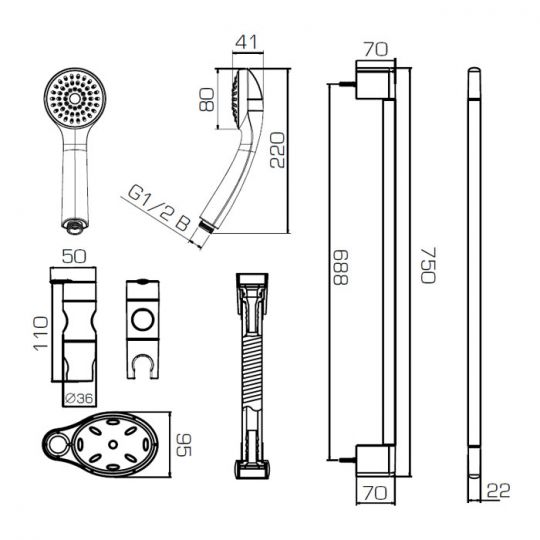 Душевой гарнитур Bravat Eco D152CP-3-RUS ФОТО