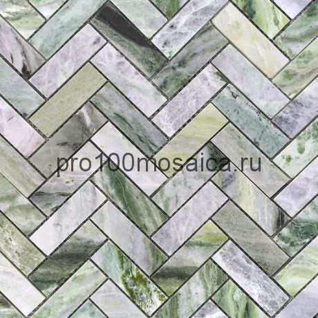 Onice Verde oliva fish 23x73 POL Мозаика серия Pietrine Stone, размер, мм: 317*282*7 (Caramelle)