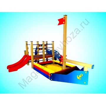 Песочница Корабль с горкой №12