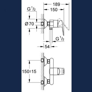 Grohe Bauloop duş kranı, 1/2, kod 23340000 cizgi