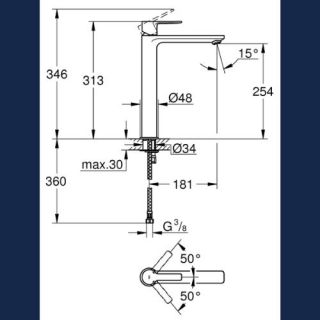 Grohe Lineare New hündür tülpan kranı XL 23405001 cizgiler