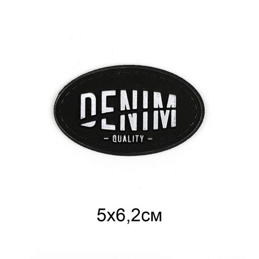 Бирка нашивка Denim 62 х 50мм, черный 2 штуки в упаковке (TBY.2406.2)