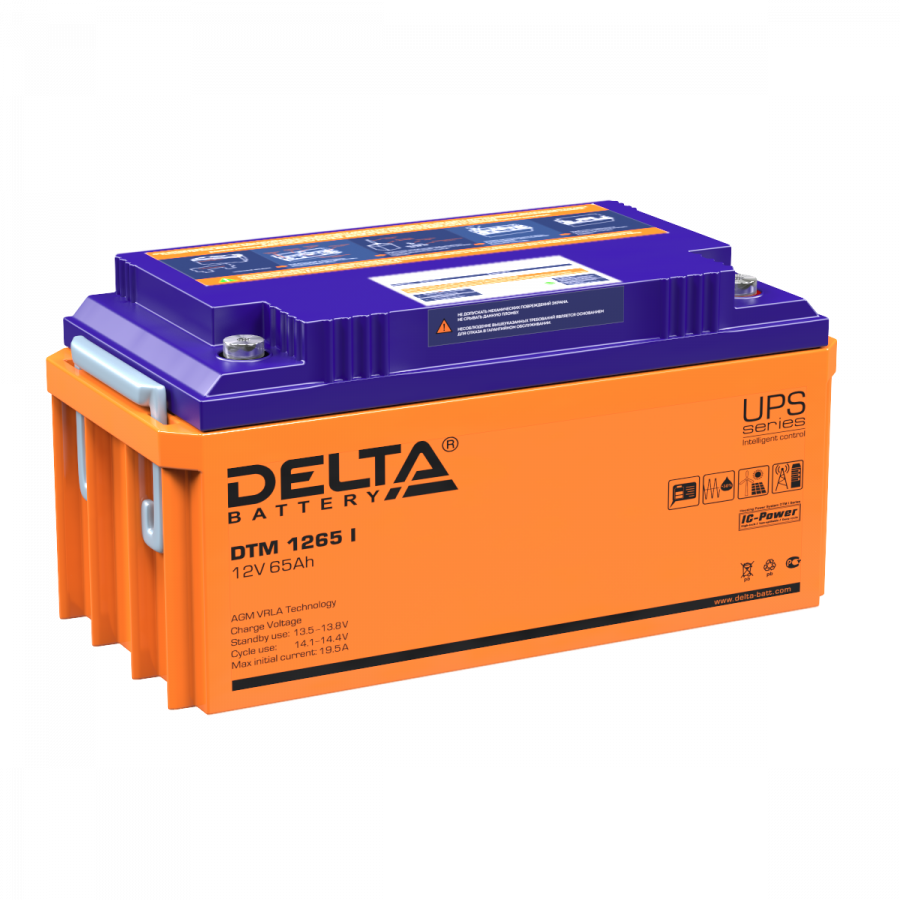 Аккумулятор герметичный VRLA свинцово-кислотный DELTA DTM 1265 I Аккумулятор герметичный VRLA свинцово-кислотный DELTA DTM 1265 I