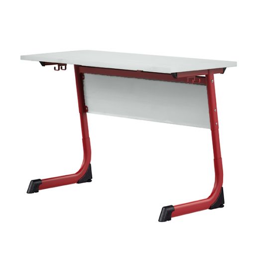 ОПЛ2-1 Стол ученический «Оптима» LITE 2 — местный, регулируемый, столешница и экран ЛДСП серый камень 22 мм