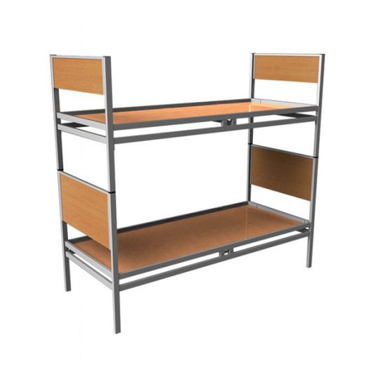 АК2Ф Кровать  Армейская Металлическая Двухъярусная 1980х855х2036 мм (СПИНКА ЛДСП) ТИП 'Ф'