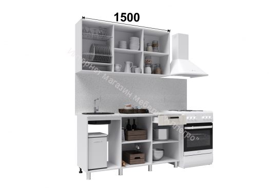 Кухонный гарнитур "Диор" 1,5 м (Дуб крафт золотой)