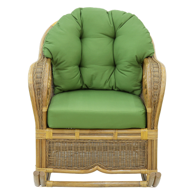 Кресло-качалка Rattan grand brown с подушками