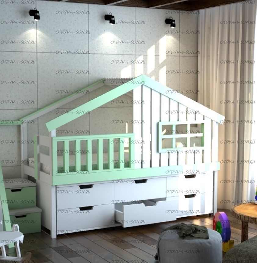 Кровать-чердак Домик Calipso №15