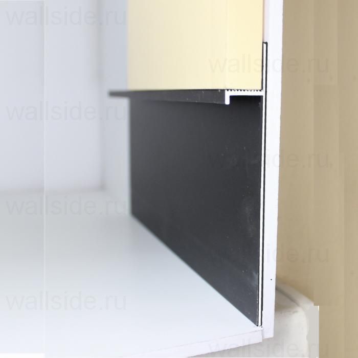 Скрытый плинтус Евротрим 5957.05 анодированный чёрный