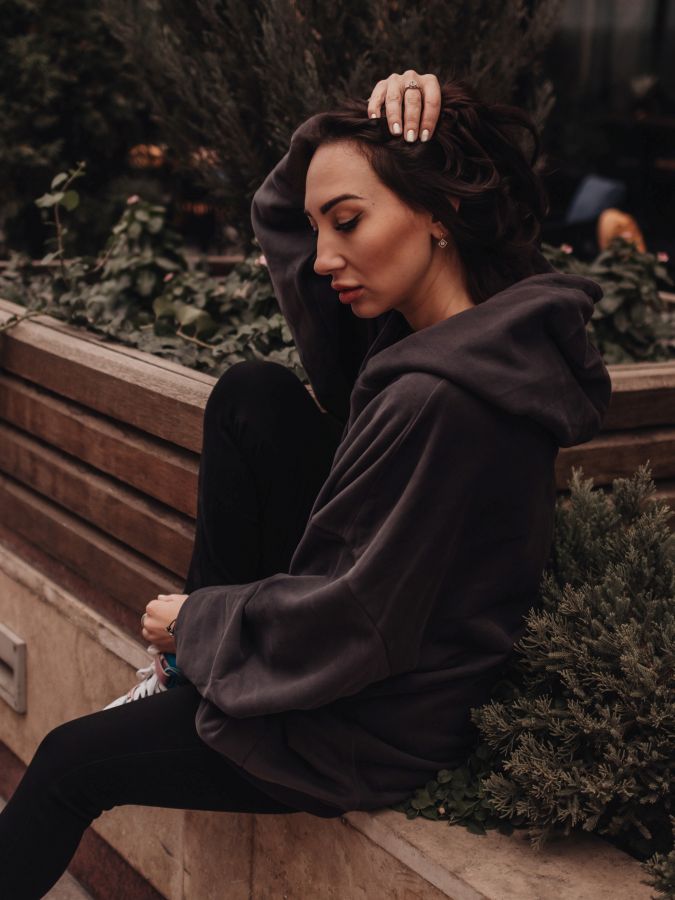 Худи оверсайз в цвете графит