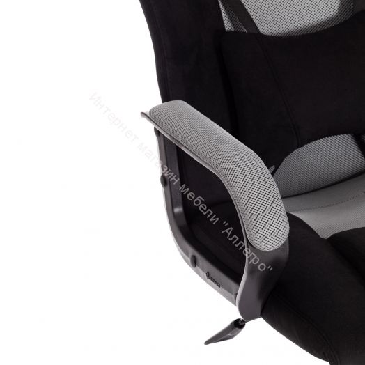 Кресло DRIVER (22) флок/ткань, черный/серый, 35/TW-12