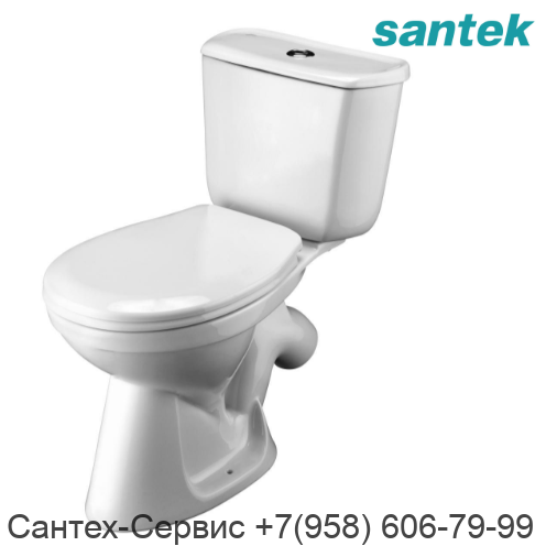 1.WH20.2.569 Унитаз-компакт Santek Бриз с диагональным выпуском ЭКОНОМ