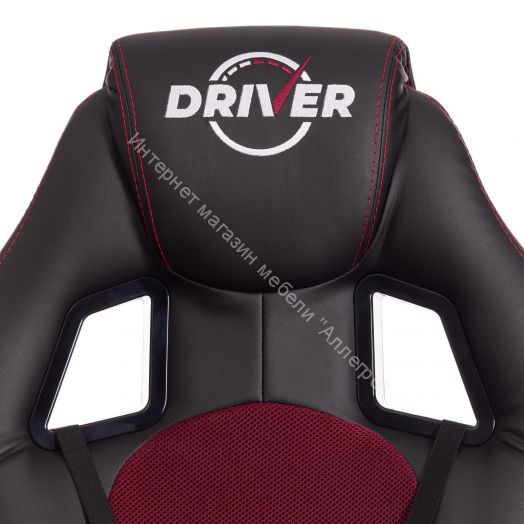 Кресло DRIVER (22) кож/зам/ткань, черный/бордо, 36-6/TW-13