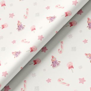 Хлопок - Снеговик и конфетки на белом 50х37 см limit