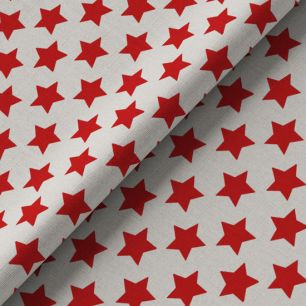 Полулён - Красные звезды на белом 50х36 см limit