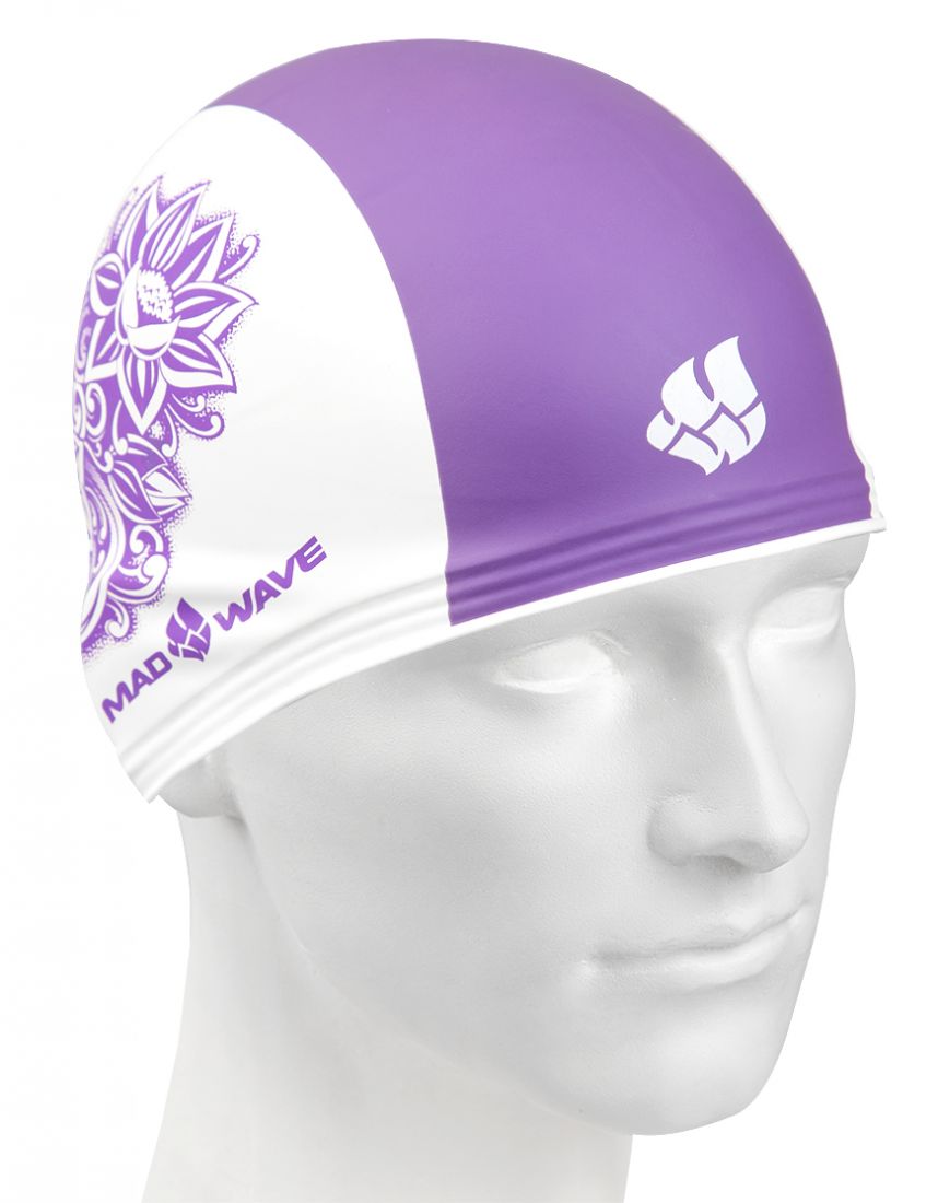 Шапочка для плавания резиновая Mad Wave TRAINING FLOWER