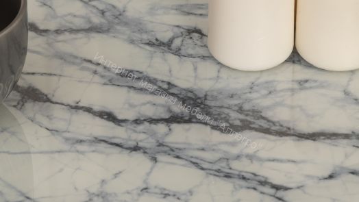 Стол журнальный ДП 1-03-09 (Чёрный/Мрамор белый)