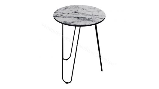Стол журнальный ДП 1-03-09 (Чёрный/Мрамор белый)