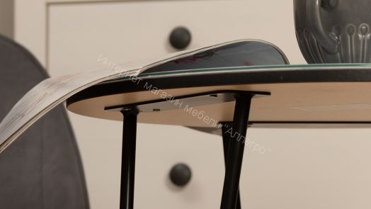 Стол журнальный ДП 1-03-09 (Чёрный/Мрамор белый)