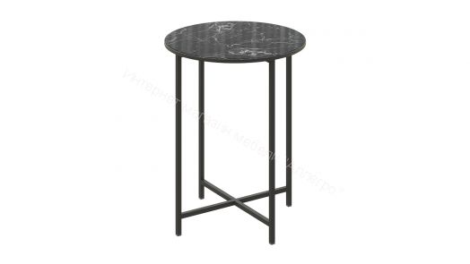 Стол журнальный ДП 1-03-04 (Чёрный/Мрамор чёрный)