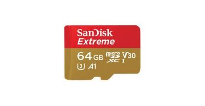 Карта памяти SanDisk Extreme microSDXC 64 Гб V30, UHS-I Class 3 (U3), Class 10 (SDSQXA2-064G-GN6MA)