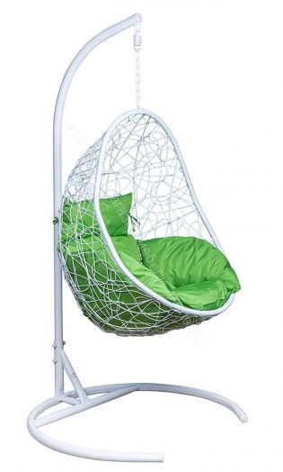 Подвесное Кресло Leset Саона каркас Белый подушка Зеленое яблоко
