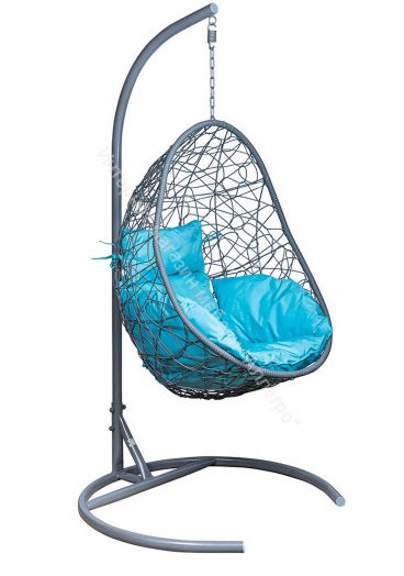 Подвесное Кресло Leset Саона каркас Серый металлик подушка Бирюза яркая