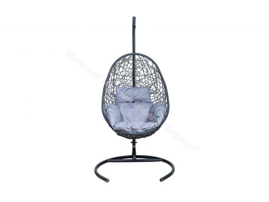 Подвесное Кресло Leset Саона каркас Черный подушка Светло-серая