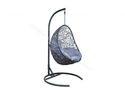 Подвесное Кресло Leset Саона каркас Черный подушка Светло-серая