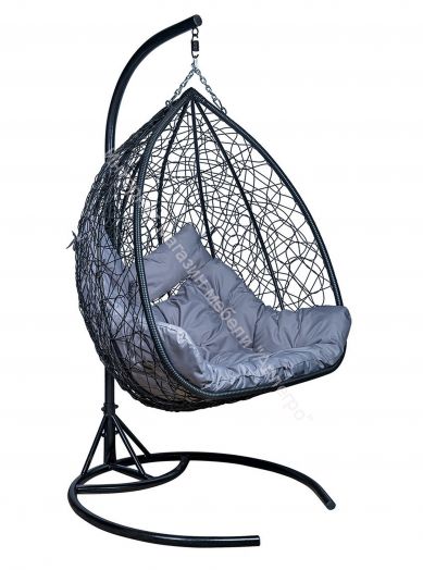 Подвесное Кресло Leset Гаити каркас Черный подушка Светло-серая