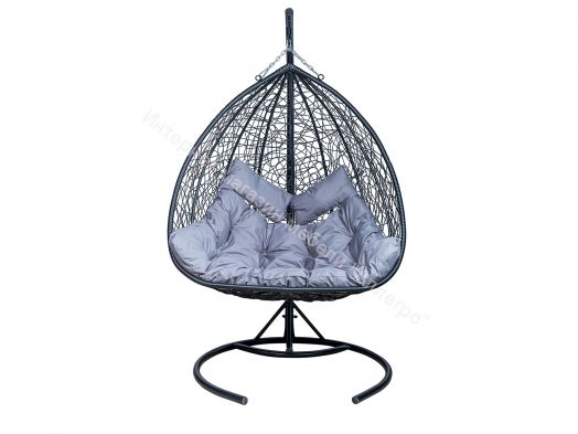 Подвесное Кресло Leset Гаити каркас Черный подушка Светло-серая