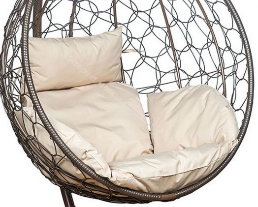 Подвесное Кресло Leset Эва каркас Коричневый подушка Бежевая