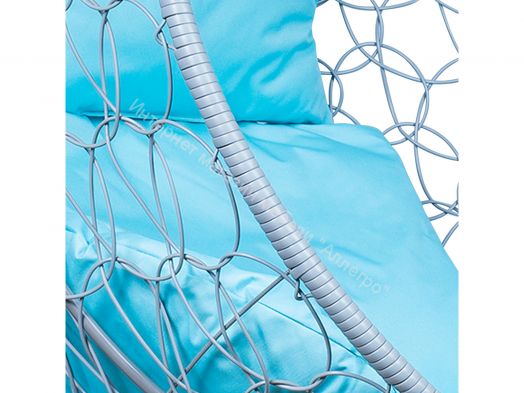 Подвесное Кресло Leset Эва каркас Серый металлик подушка Бирюза яркая