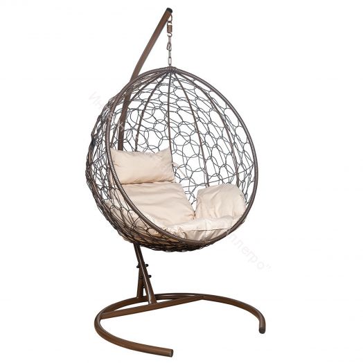 Подвесное Кресло Leset Луна каркас Коричневый подушка Бежевая