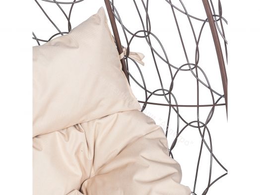 Подвесное Кресло Leset Луна каркас Коричневый подушка Бежевая