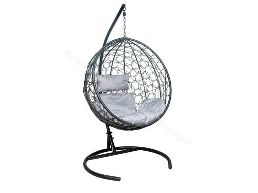 Подвесное Кресло Leset Луна каркас Черный подушка Светло-серая