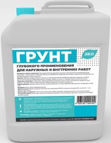 Грунтовка Глубокого Проникновения Грида Эко Зимняя 10л Бесцветная, Универсальная для Внутренних и Наружных Работ