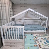 Кровать Домик Угловой Fairy Land №18F (Для Двоих детей) может быть изготовлена как кровать для новорожденного.