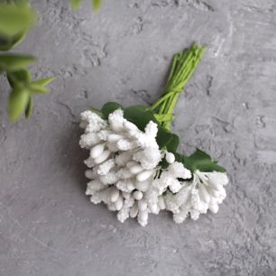 Тычинки для цветов, белые - Кукольная миниатюра