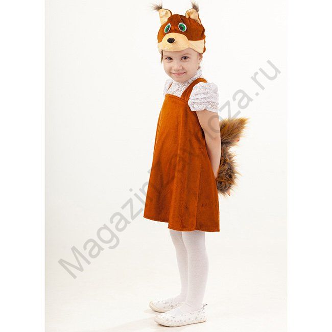 Карнавальный костюм Белка Кнопочка р.110-56 /плюш/Пуговка/