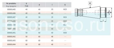 Оправка для фрез 7350-60-60-48 кон 60.D=60 Bison Bial