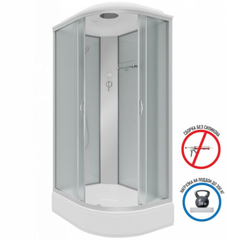 Душевая кабина Niagara NG-33094L 100х90 средний поддон, стекло матовое 100x90