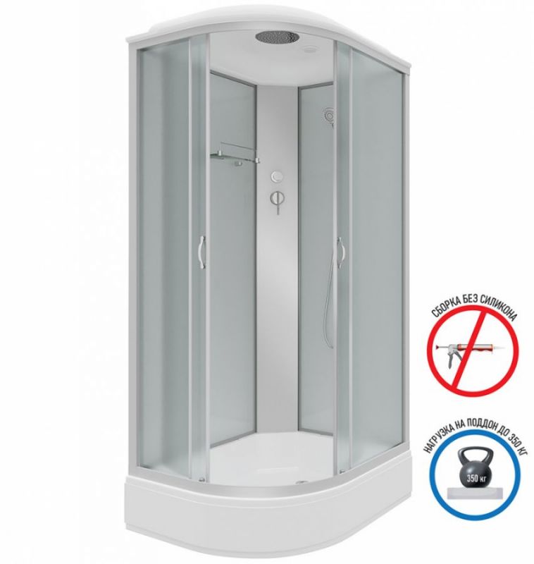 Душевая кабина Niagara NG-33394R 130х90 средний поддон, стекло матовое 130x90