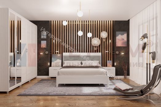 Кровать КР-2073  (1,6х2,0) с мягким изголовьем Мелисса