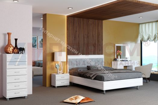 Кровать КР-2853 (1,6х2,0) с мягким изголовьем Мелисса