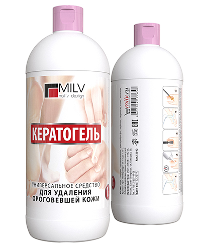 Кератогель Milv 12042 "Универсальный" для рук и ног щелочной 1000 мл  Новинка!!!