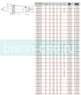 Оправка для торцевых насадных фрез 7369-40-32-130 кон 40. D=32 AD+B