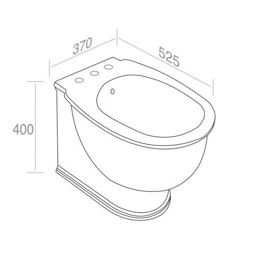 Биде напольное AET ITALIA PRINCESS BIDET DA TERRA S582T1R1V0 схема 2