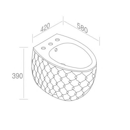 Напольное биде AET ITALIA CLASS BIDET DA TERRA S562T1R3V0 схема 3