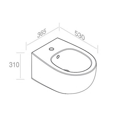 Подвесное биде AET ITALIA DOT 2.0 SOSPESO S556T1R1V1 схема 2